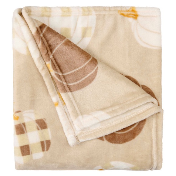 NWT Aldi Kirkton House Fall 2025 Harvest Throw Blanket, Pumpkins, neutral colors - Picture 1 of 4